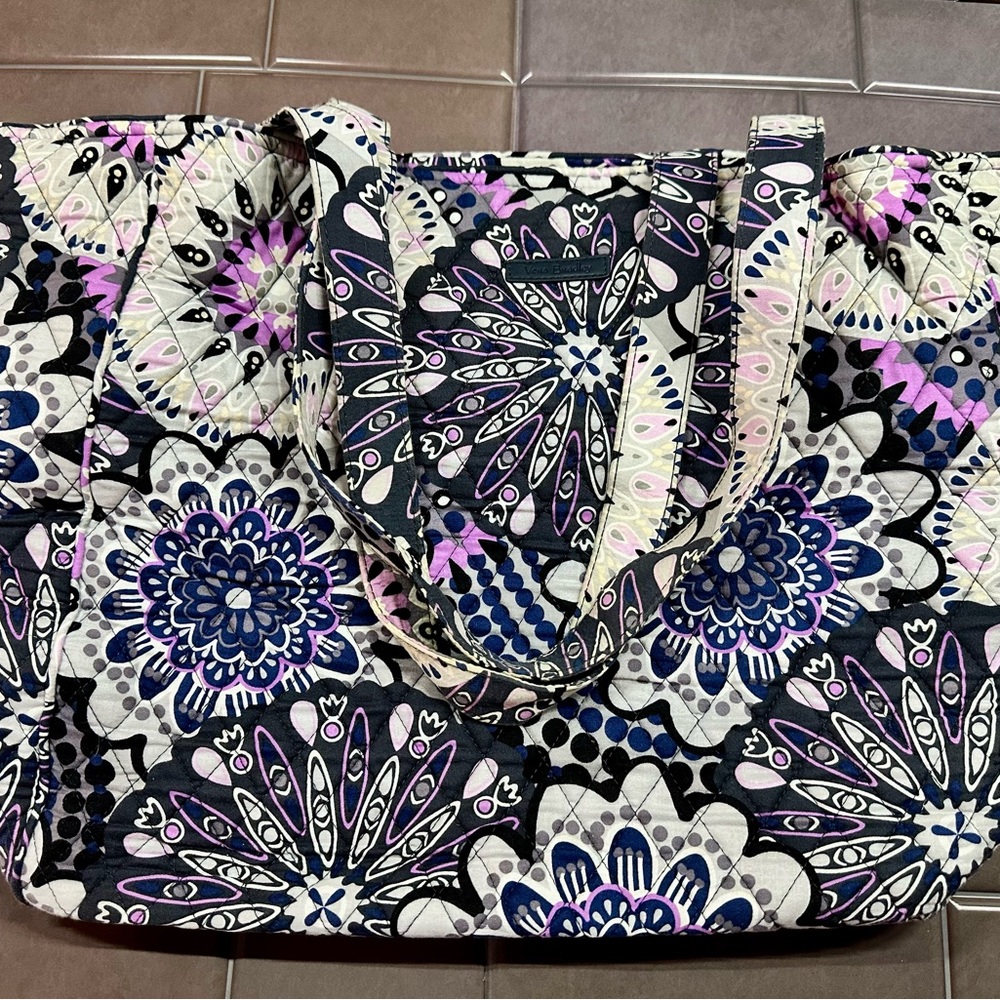 Vera Bradley Purple and Black Floral Tote